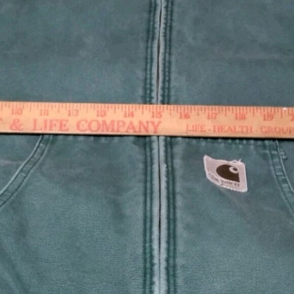 Vintage 1990s Carhartt Jacket 2XL Green Canvas Workwear USA Union Made JQ294 - Picture 5 of 16